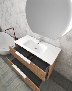 Mobile bagno sospeso Dorotea cm 100 con lavabo in ceramica