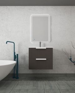 Mobile bagno sospeso Twist cm 60 con lavabo in ceramica