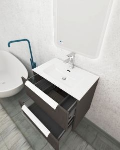 Mobile bagno sospeso Twist cm 60 con lavabo in ceramica