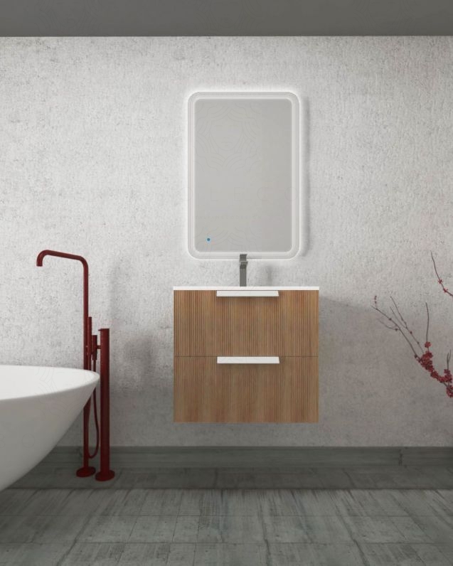 Mobile bagno sospeso Twist cm 60 con lavabo in ceramica
