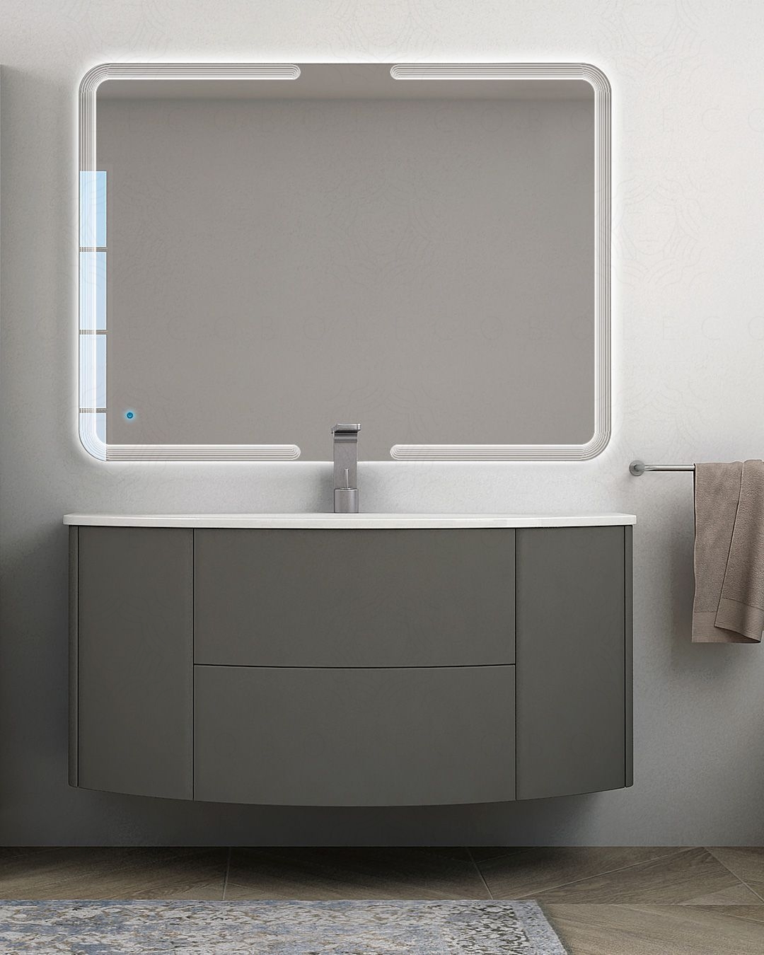 Mobile bagno sospeso Ludovica cm 120 con ante, cassetti e lavabo Mobile bagno sospeso Ludovica cm 120 con ante, cassetti e lavabo