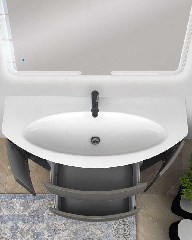 Mobile bagno sospeso Ludovica cm 120 con ante, cassetti e lavabo Mobile bagno sospeso Ludovica cm 120 con ante, cassetti e lavabo