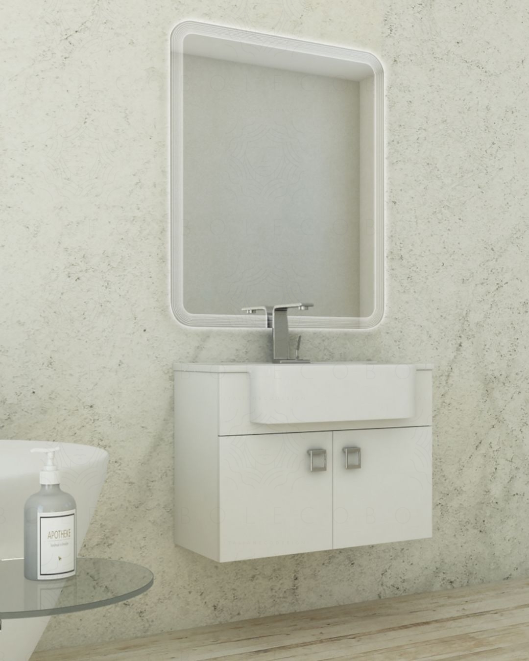 Mobile bagno sospeso Ariel cm.70 completo di specchio Mobile bagno sospeso Ariel cm.70 completo di specchio