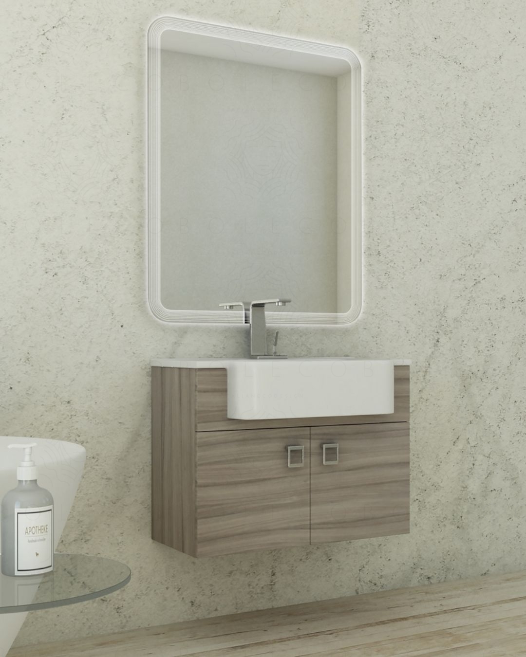 Mobile bagno sospeso Ariel cm.70 completo di specchio Mobile bagno sospeso Ariel cm.70 completo di specchio