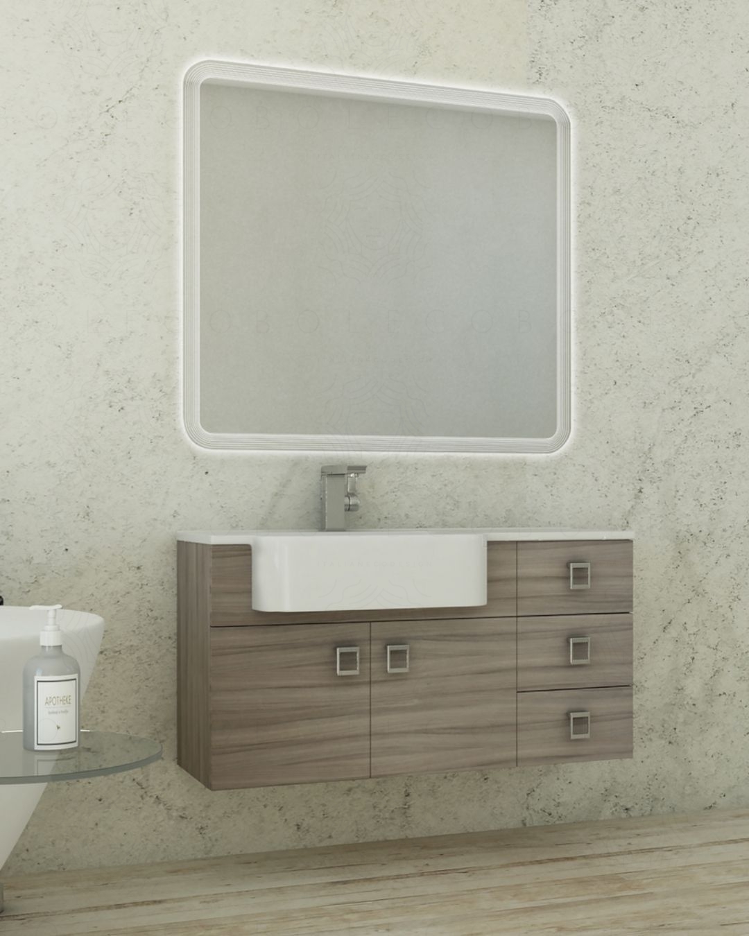 Mobile bagno sospeso Ariel cm.100 completo di specchio Mobile bagno sospeso Ariel cm.100 completo di specchio
