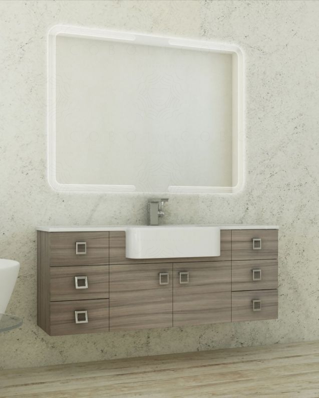 Mobile bagno sospeso Ariel cm.130 completo di specchio