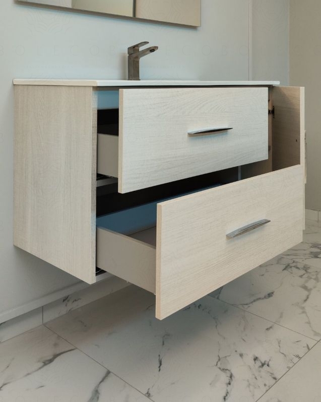 Mobile bagno sospeso Siena cm 100 con lavabo in ceramica