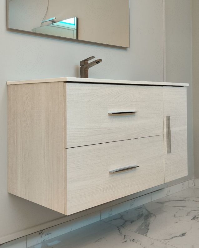 Mobile bagno sospeso Siena cm 100 con lavabo in ceramica