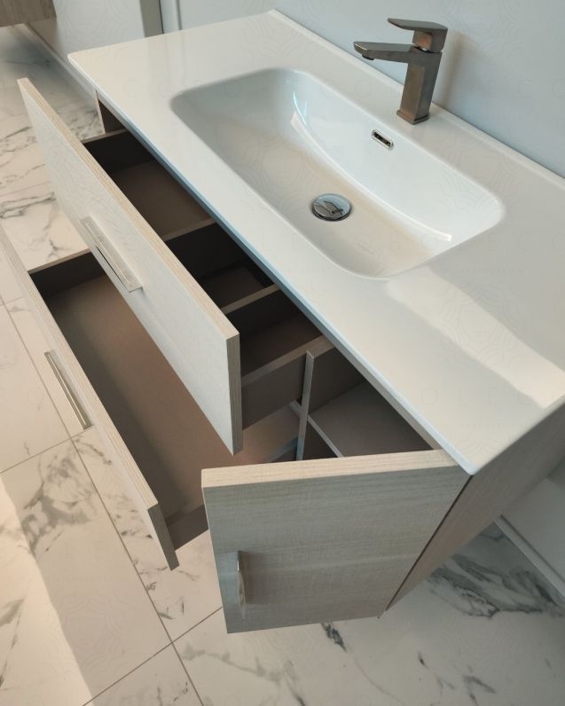 Mobile bagno sospeso Siena cm 100 con lavabo in ceramica