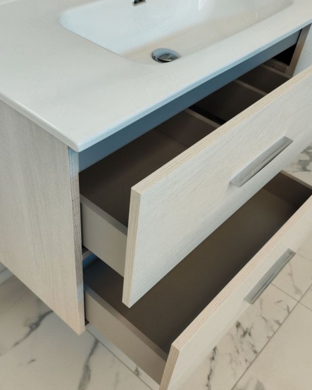 Mobile bagno sospeso Siena cm 100 con lavabo in ceramica