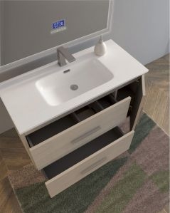 Mobile bagno sospeso Siena cm 100 con lavabo in ceramica