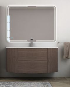 Mobile bagno sospeso Ludovica 120 cm rovere touch e lavabo in