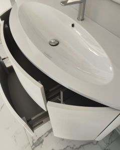 Mobile bagno sospeso Ludovica 120 cm larice bianco e lavabo in