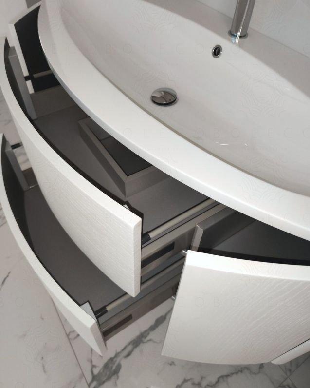 Mobile bagno sospeso Ludovica 120 cm larice bianco e lavabo in Mobile bagno sospeso Ludovica 120 cm larice bianco e lavabo in