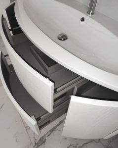 Mobile bagno sospeso Ludovica 120 cm larice bianco e lavabo in