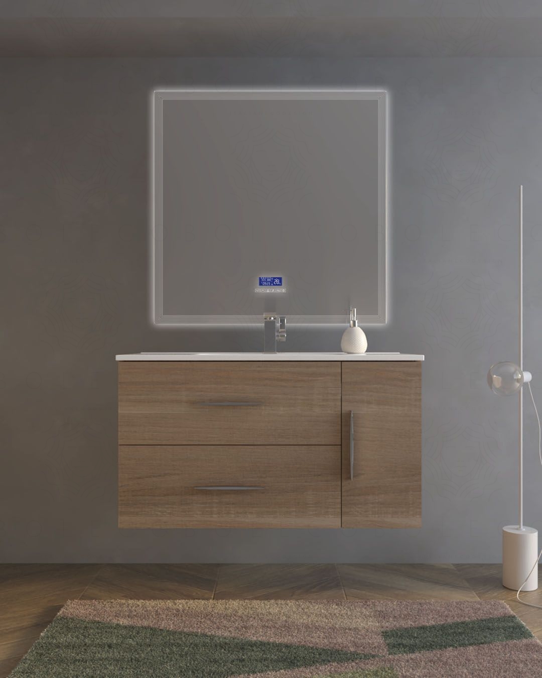 Mobile bagno sospeso Siena cm 100 con lavabo in ceramica Mobile bagno sospeso Siena cm 100 con lavabo in ceramica