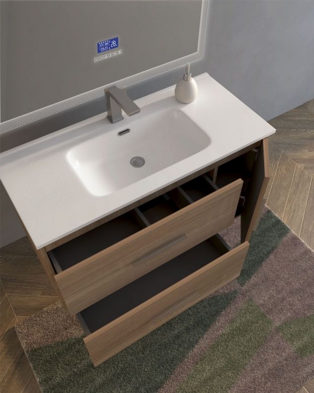 Mobile bagno sospeso Siena cm 100 con lavabo in ceramica Mobile bagno sospeso Siena cm 100 con lavabo in ceramica