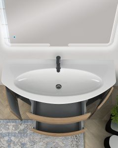 Mobile bagno sospeso Ludovica 120 cm rovere naturale e lavabo