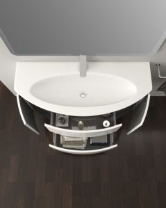 Mobile bagno sospeso Ludovica 120 cm bianco lucido e lavabo in