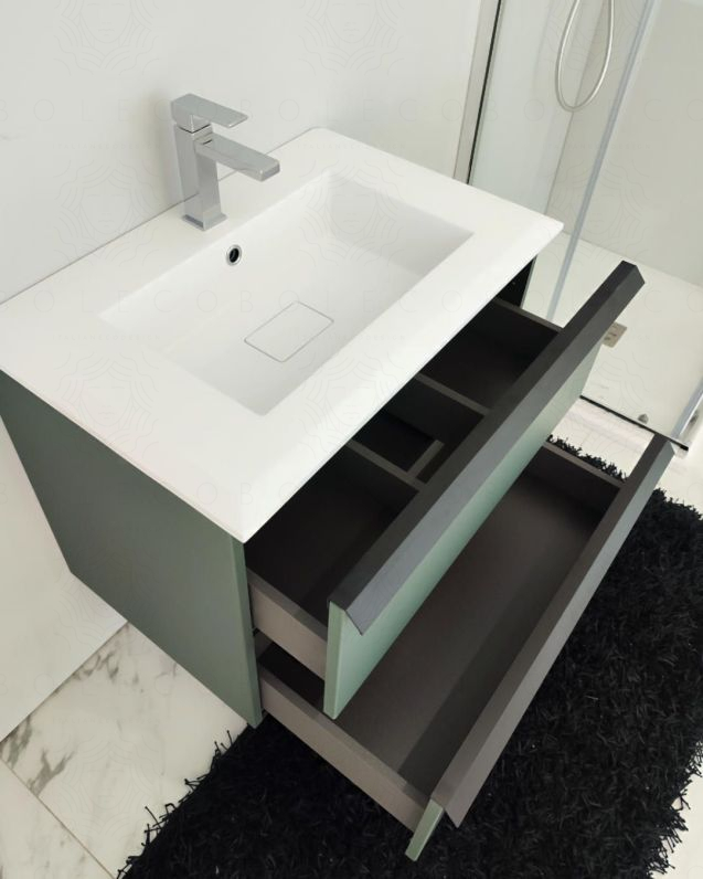 Mobile bagno sospeso Laguna cm 70 e lavabo in resina Mobile bagno sospeso Laguna cm 70 e lavabo in resina