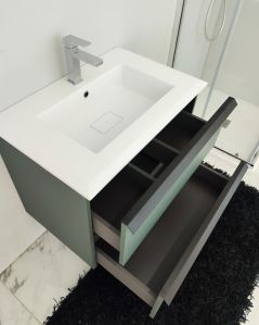 Mobile bagno sospeso Laguna cm 70 e lavabo in resina