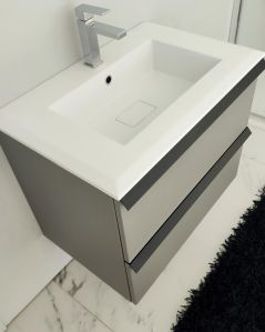 Mobile bagno sospeso Laguna cm 70 e lavabo in resina