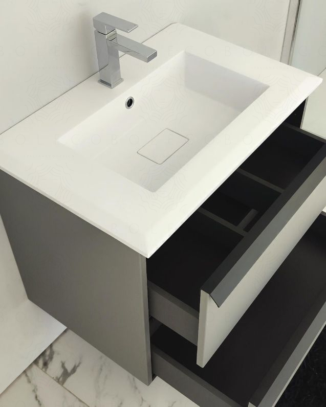 Mobile bagno sospeso Laguna cm 70 e lavabo in resina Mobile bagno sospeso Laguna cm 70 e lavabo in resina