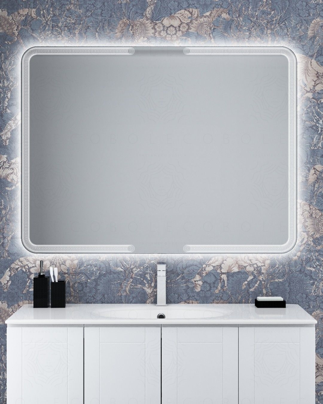 Specchio led rettangolare, cm.120x90 Specchio led rettangolare, cm.120x90