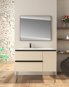 Mobile bagno sospeso Laguna cm 106 e lavabo in resina