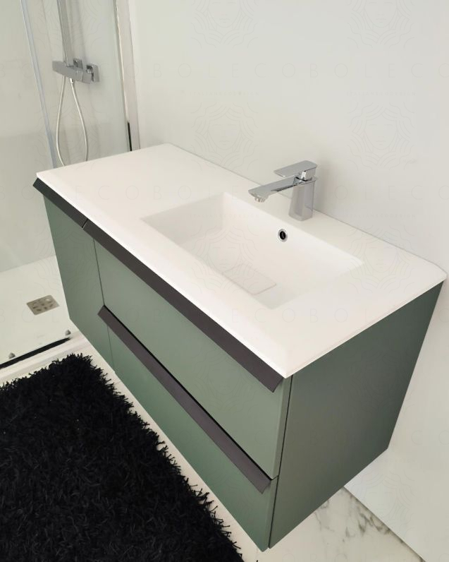 Mobile bagno sospeso Laguna cm 106 e lavabo in resina - vasca Mobile bagno sospeso Laguna cm 106 e lavabo in resina - vasca