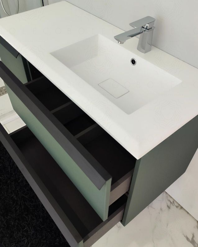 Mobile bagno sospeso Laguna cm 106 e lavabo in resina - vasca Mobile bagno sospeso Laguna cm 106 e lavabo in resina - vasca