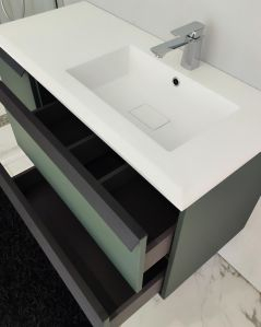 Mobile bagno sospeso Laguna cm 106 e lavabo in resina - vasca