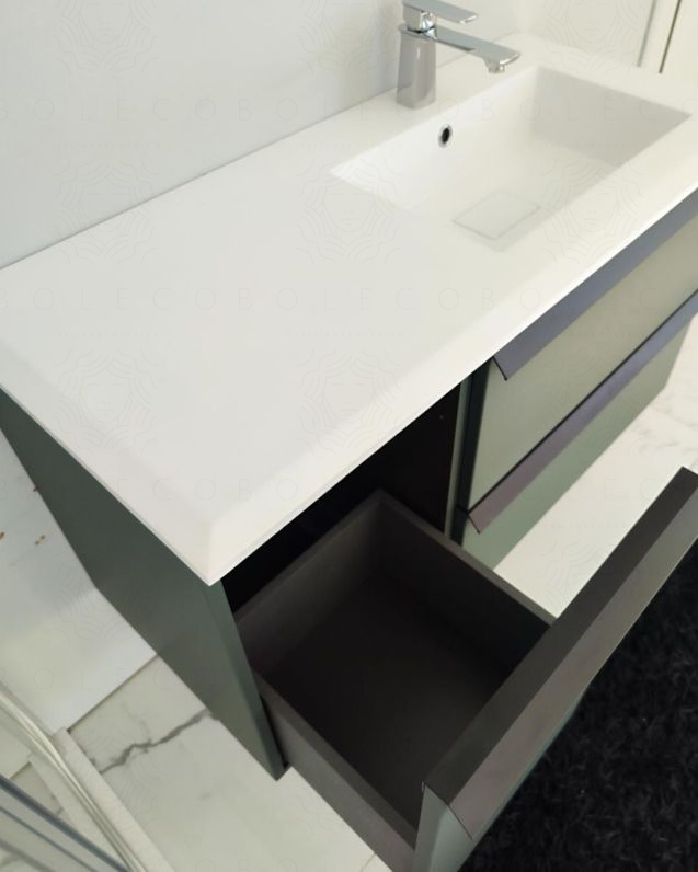 Mobile bagno sospeso Laguna cm 106 e lavabo in resina - vasca Mobile bagno sospeso Laguna cm 106 e lavabo in resina - vasca