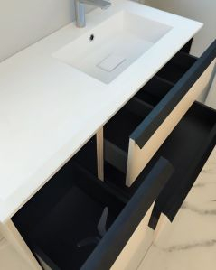 Mobile bagno sospeso Laguna cm 106 e lavabo in resina - vasca