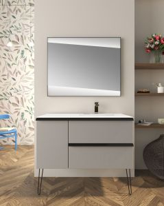 Mobile bagno sospeso Arianna 80 cm e lavabo in ceramica