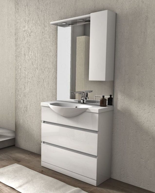 Mobile bagno Silvia 80 cm con lavabo in resina Mobile bagno Silvia 80 cm con lavabo in resina