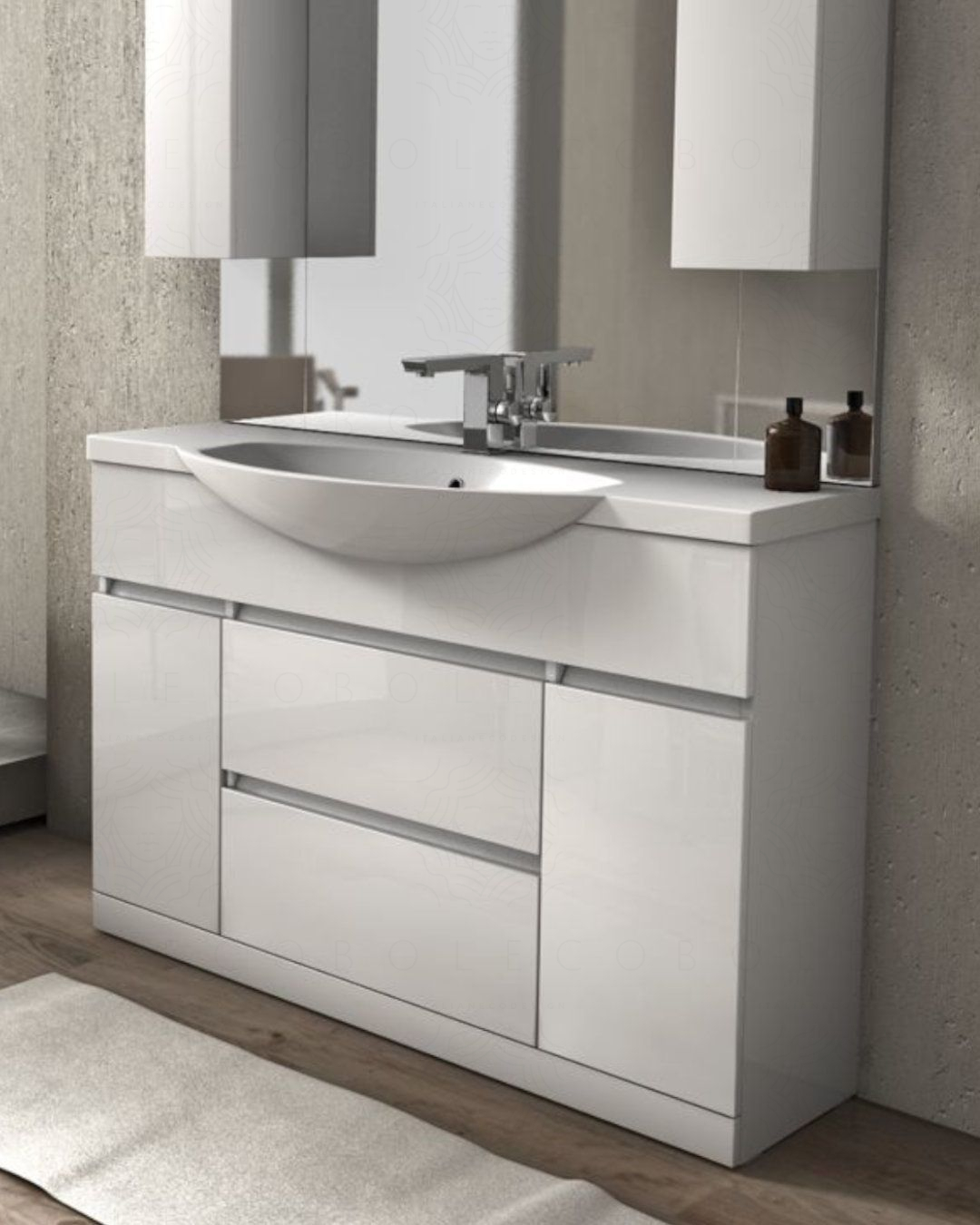 Mobile bagno Silvia 120 cm con lavabo in resina Mobile bagno Silvia 120 cm con lavabo in resina