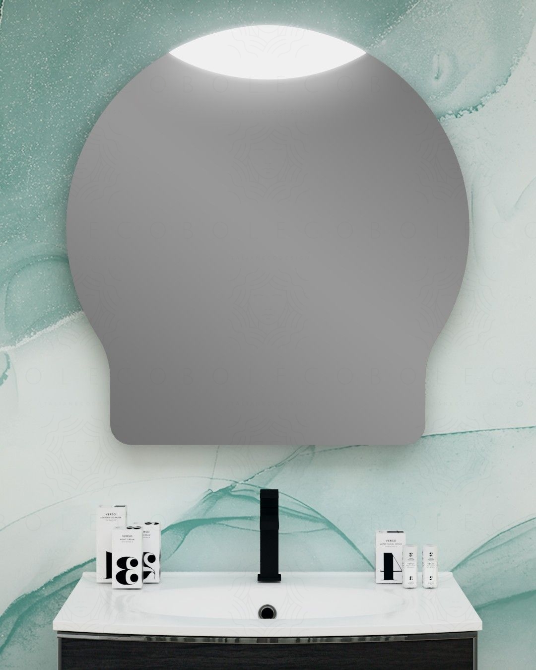 Specchio led di design, cm.80x83 Specchio led di design, cm.80x83