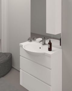 Mobile bagno a terra Silvia, cm.80, completo di specchio e