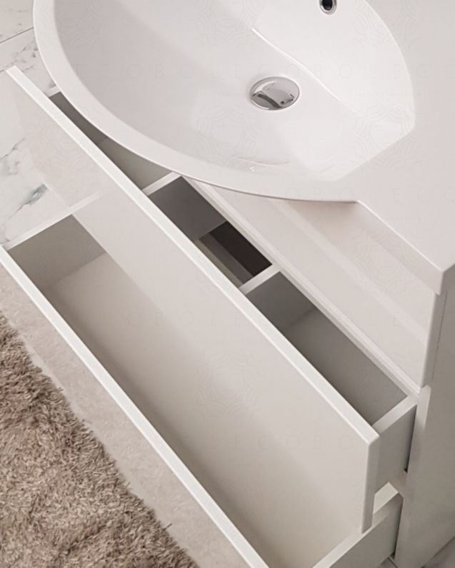 Mobile bagno a terra Silvia, cm.80, completo di specchio e Mobile bagno a terra Silvia, cm.80, completo di specchio e