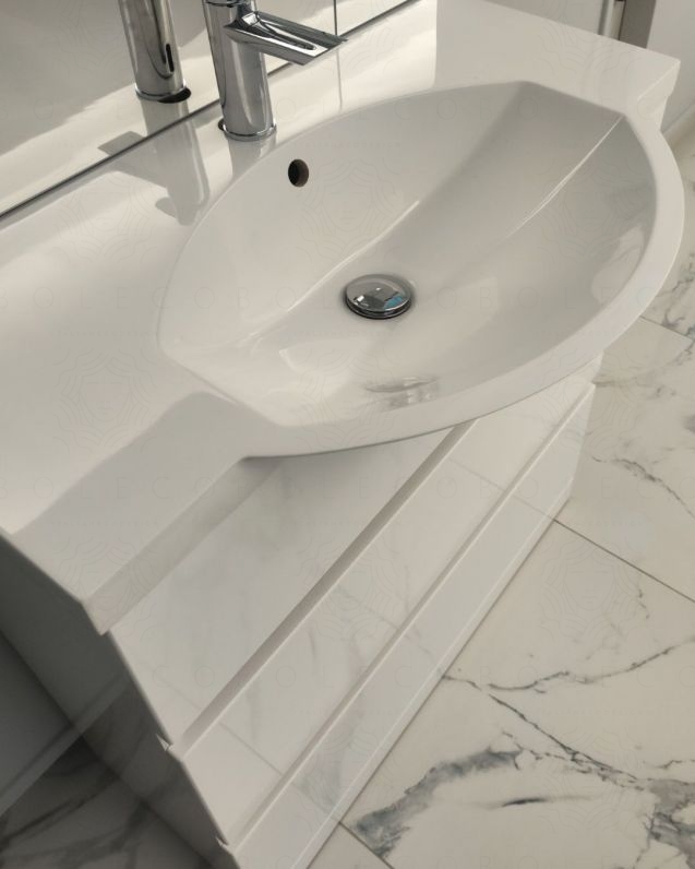 Mobile bagno a terra Silvia, 80 cm completo di specchio e Mobile bagno a terra Silvia, 80 cm completo di specchio e