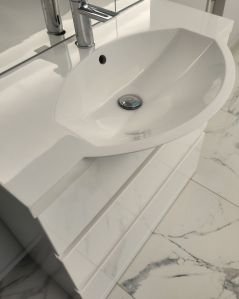 Mobile bagno a terra Silvia, 80 cm completo di specchio e