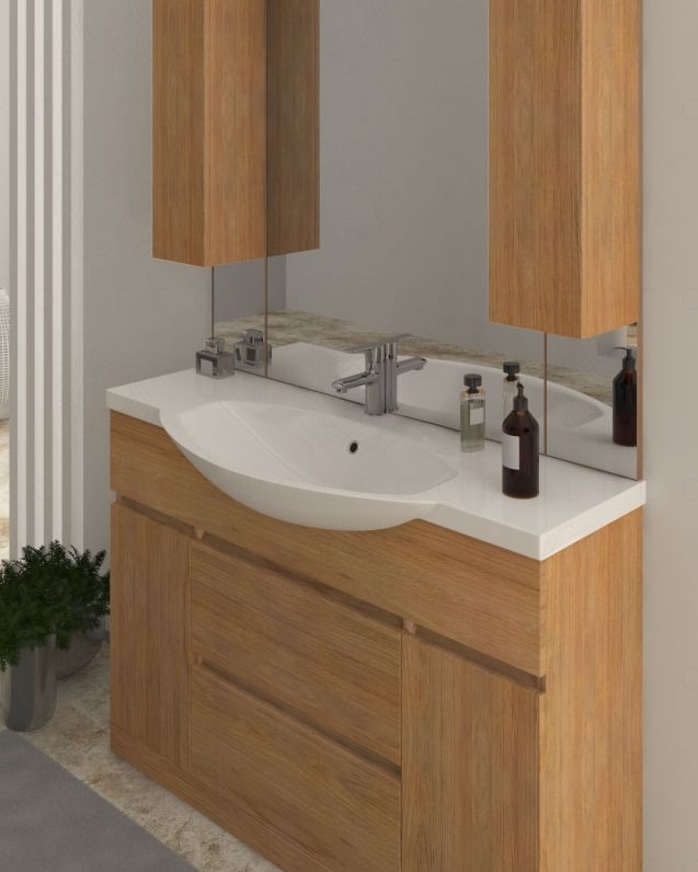 Mobile bagno a terra Silvia, cm.120, completo di specchio e Mobile bagno a terra Silvia, cm.120, completo di specchio e