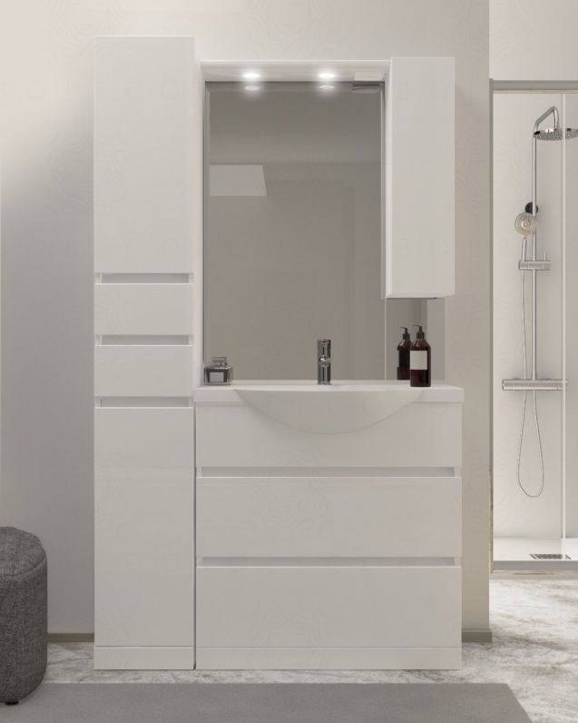 Mobile bagno a terra Silvia, cm.110, completo di specchio Mobile bagno a terra Silvia, cm.110, completo di specchio