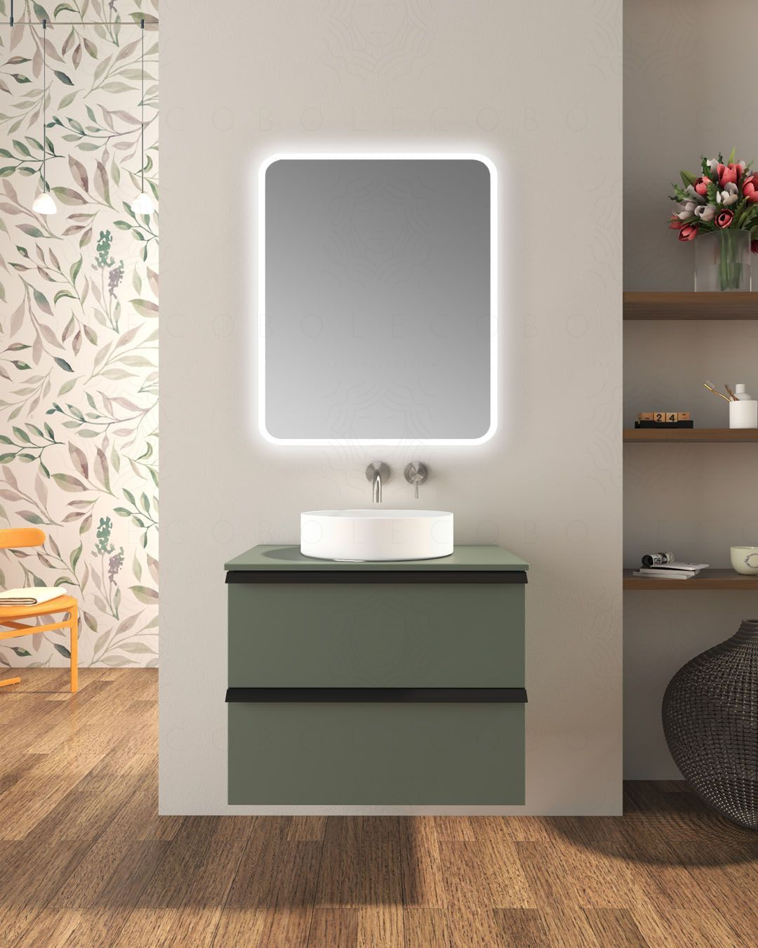 Mobile bagno sospeso 70 cm Laguna 2 cassetti e top Mobile bagno sospeso 70 cm Laguna 2 cassetti e top