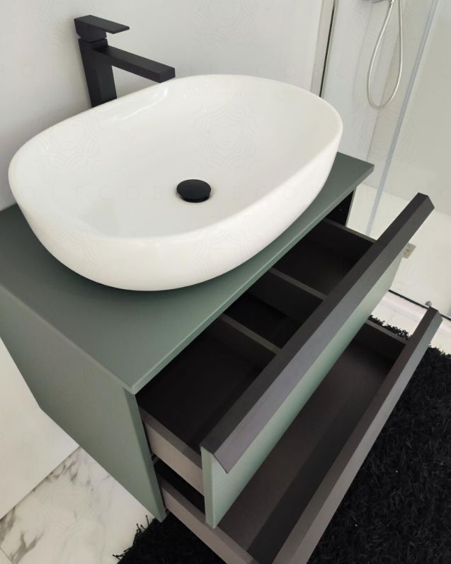 Mobile bagno sospeso 70 cm Laguna con 2 cassetti e top Mobile bagno sospeso 70 cm Laguna con 2 cassetti e top
