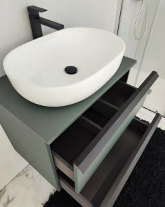 Mobile bagno sospeso 70 cm Laguna con 2 cassetti e top