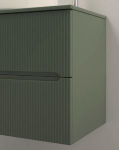 Mobile bagno sospeso Cloud cm 120 plissè, vano a giorno e top