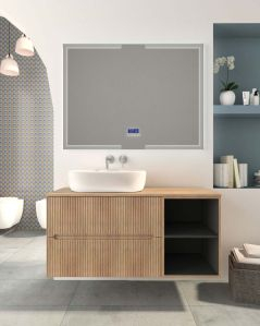 Mobile bagno sospeso Cloud cm 120 plissè, vano a giorno e top