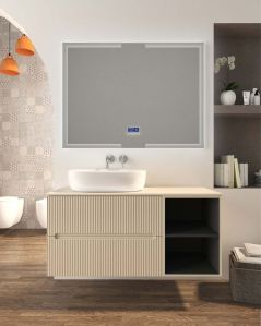 Mobile bagno sospeso Cloud cm 120 plissè, vano a giorno e top